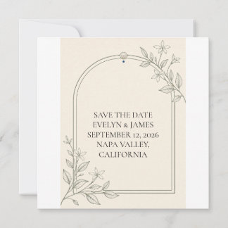 Large Type Olive Botanical Save the Date Card