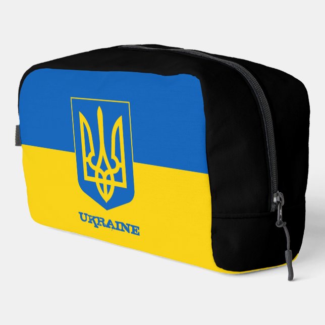 Large Ukraine bag, Ukrainian flag, Tryzub Dopp Kit (Right Corner)