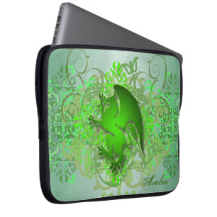 Large Urban Green Fantasy Griffin Laptop Sleeve
