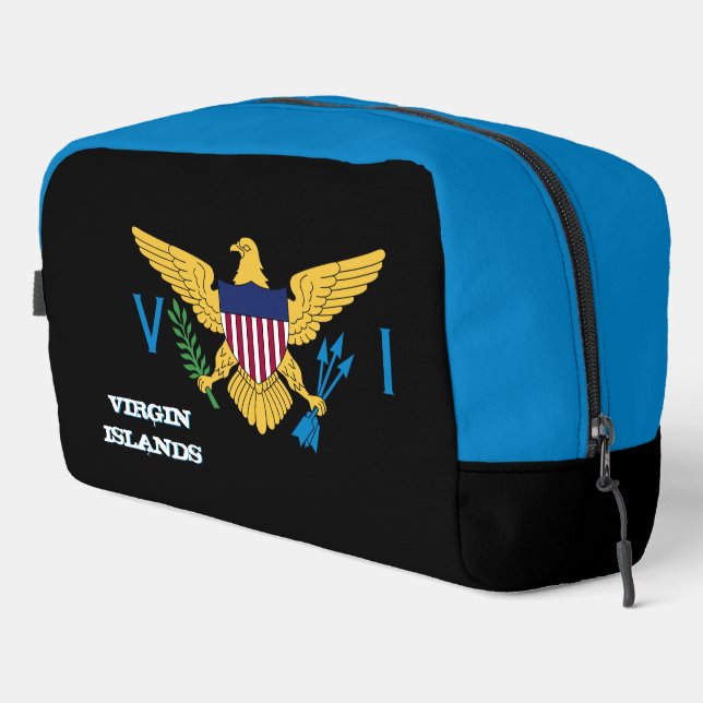 Large V Islands bag, fashion, Virgin Islands flag Dopp Kit (Right Corner)