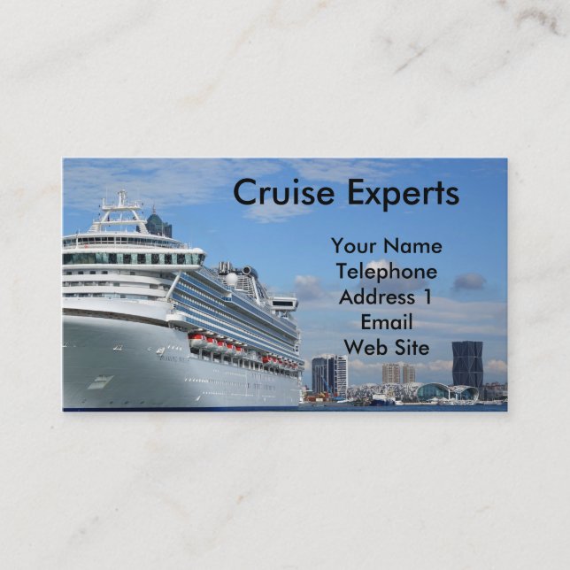 Large Vacation Cruise Ship Business Card (Front)