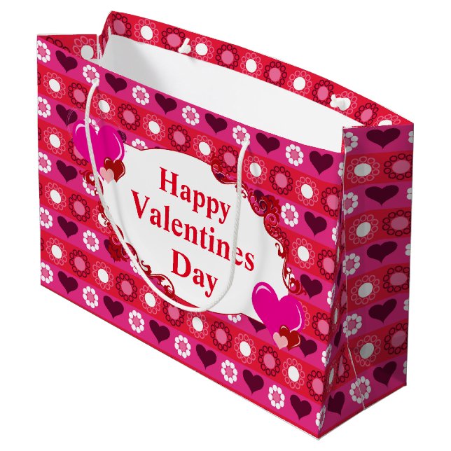 Large Valentines Day Gift Bag (Back Angled)