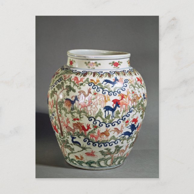 Large vase decorated with five colours postcard (Front)