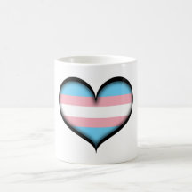 Large Vector Heart in Transgender Pride Flag Colou