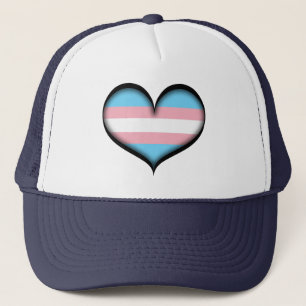 Large Vector Heart in Transgender Pride Flag Colou Trucker Hat
