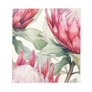 Large Vibrant Pink South African Protea Notepad