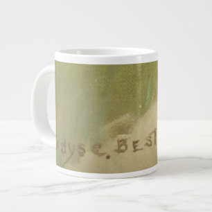 Large Vintage Mug/Gladys C> Best print/mmetropolim Large Coffee Mug