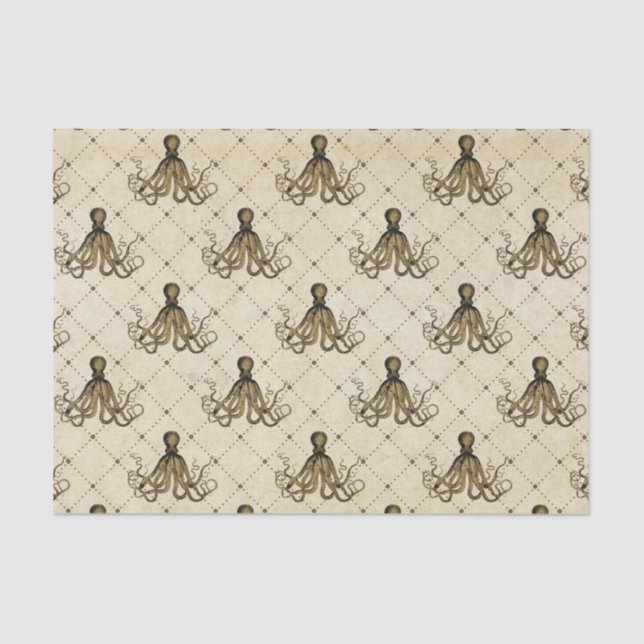 Large Vintage Octopus Tissue Paper (Front)