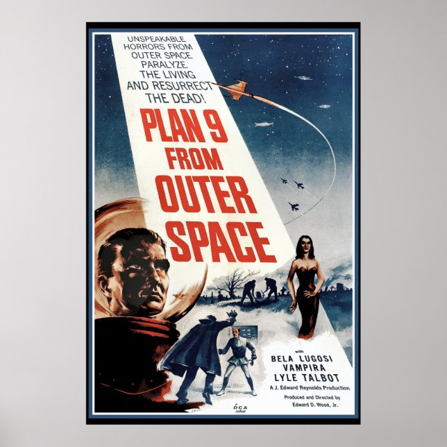Large Vintage Poster - Old  Outer Space Movie (Front)