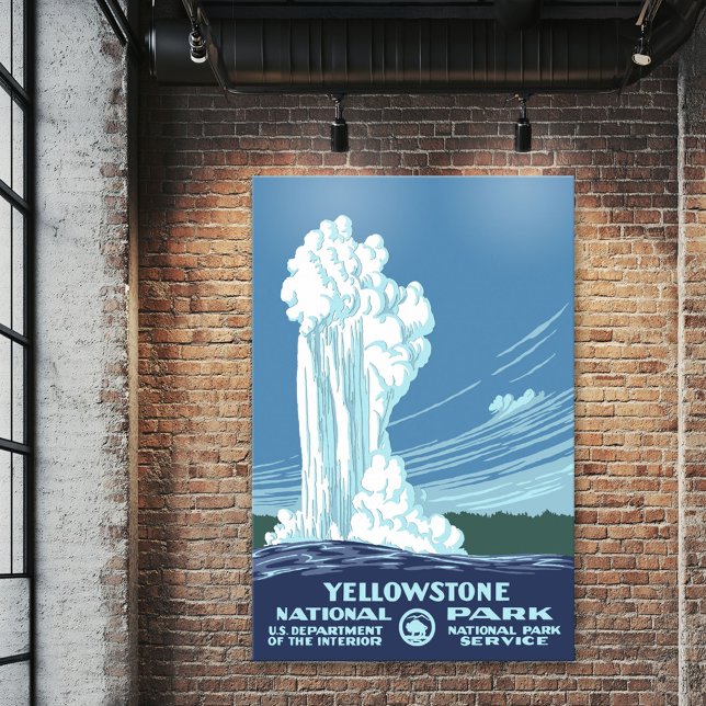 Large Vintage Yellowstone WPA Travel Poster (Yellowstone)