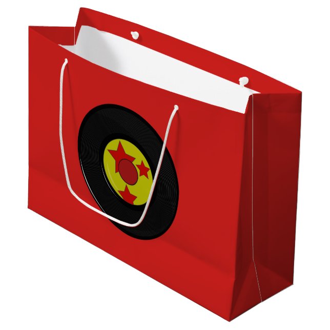 Large, Vinyl Record. Large Gift Bag (Front Angled)