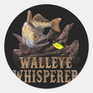 Large Walleye With Fishing Lure Drawing Walleye Wh Classic Round Sticker