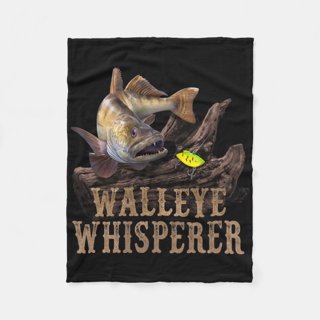 Large Walleye With Fishing Lure Drawing Walleye Wh Fleece Blanket (Front)