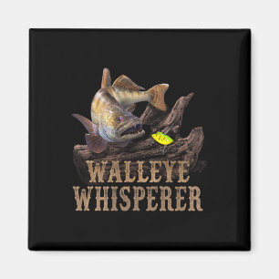 Large Walleye With Fishing Lure Drawing Walleye Wh Magnet