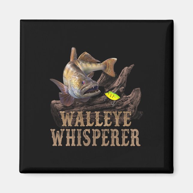 Large Walleye With Fishing Lure Drawing Walleye Wh Magnet (Front)