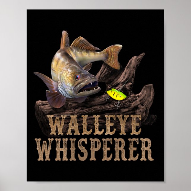 Large Walleye With Fishing Lure Drawing Walleye Wh Poster (Front)