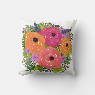 Large Watercolor Flowers You Customise Cushion