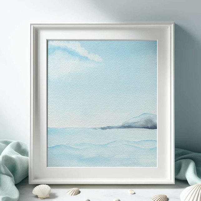 Large Watercolor Ocean Art Poster (Florida watercolors features seascape art by Victoria Grigaliunas )