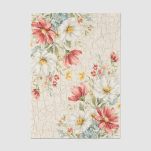 Large Watercolor Wildflowers Bouquet Decoupage Tissue Paper