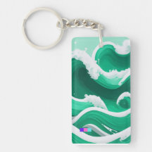 LARGE WAVE KEY HOLDER OF EMERALD GREEN