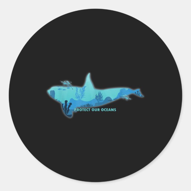 Large Whale Environmental Protection, Climate Prot Classic Round Sticker (Front)