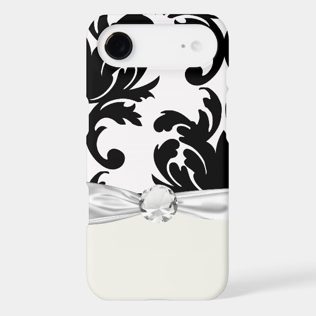 large white and black bold damask Case-Mate iPhone case (Back)