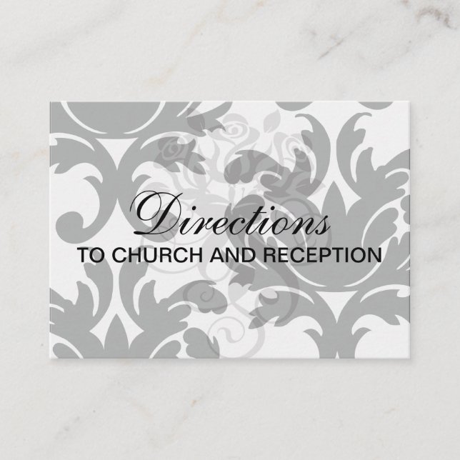 large white and black bold damask enclosure card (Front)