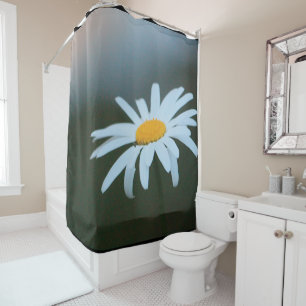 Large White Daisy Flower Shower Curtain