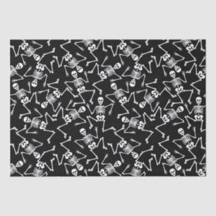 Large White Dancing Halloween Skeletons Scattered  Tissue Paper