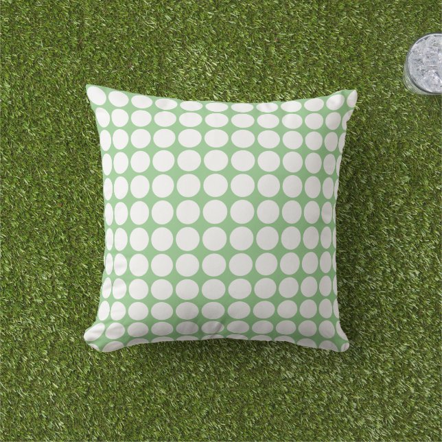 Large White Polka Dot Sage Green Classy Gift Favou Cushion (Grass)