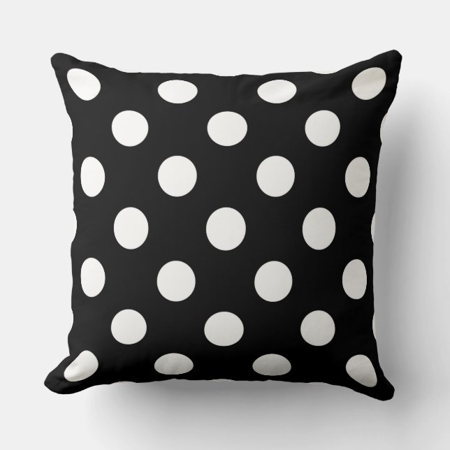 Large White Polka Dots  Cushion (Front)