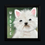 Large Wooden Jewellery Box Westie Dog, Original!<br><div class="desc">This is a Large Jewellery Box. It comes with an inlaid tile. The soft interior lining is felt. It also comes in a Golden colour! I have put my original painting of my sweet Westie dog, on the front. He loves lots of cuddles and is always a great companion! Have...</div>
