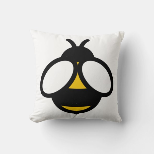 Large yellow black bumblebee  cushion (Front)