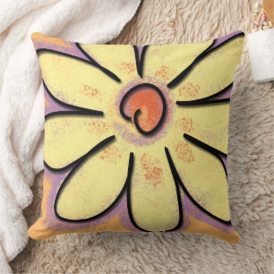 Large Yellow Daisy Flower Cushion