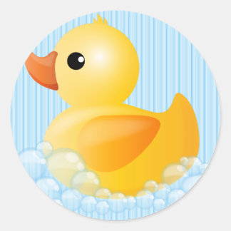 Large Yellow Duck Classic Round Sticker