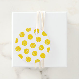 Large Yellow Polka Dots Pickleball Balls Sports Favour Tags