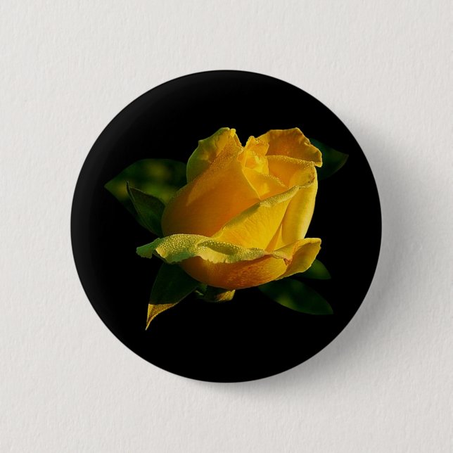 Large Yellow Rose 6 Cm Round Badge (Front)
