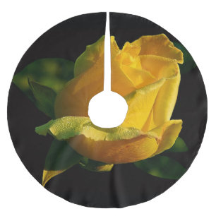 Large Yellow Rose Brushed Polyester Tree Skirt