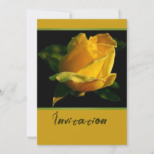 Large Yellow Rose Invitation