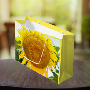Large Yellow Sunflower Floral Large Gift Bag