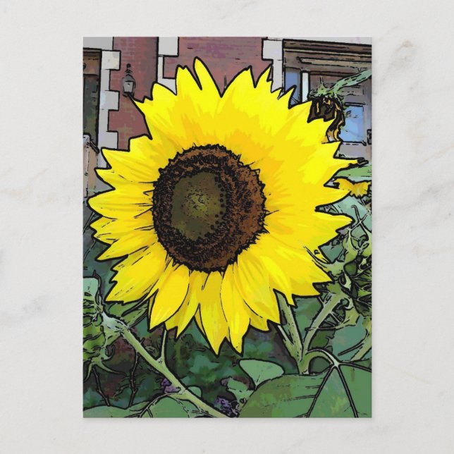 Large Yellow Sunflower postcard (Front)