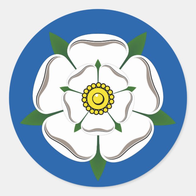 Large Yorkshire White Rose Stickers (Front)