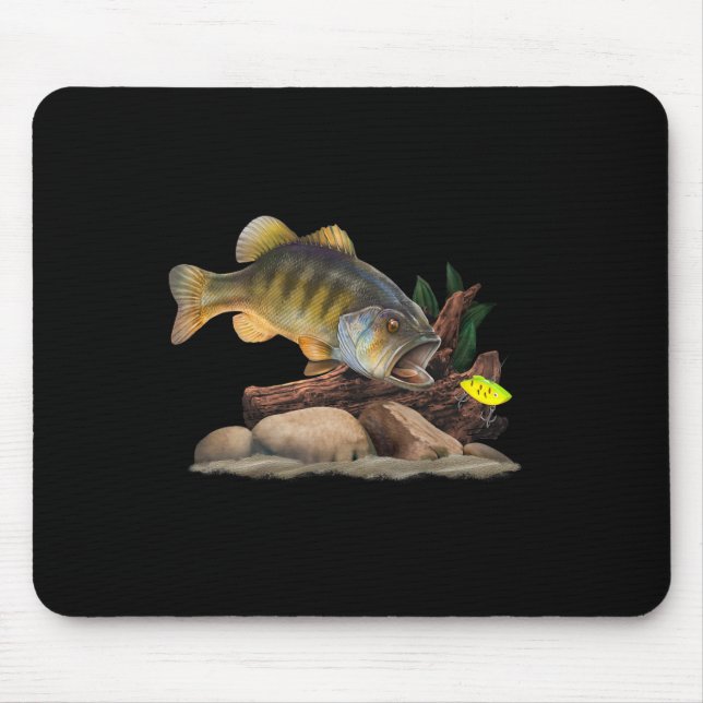 Largemouth B And Fishing Lure Fisherman  Mouse Pad (Front)