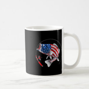 Largemouth B Fish Usa American Flag Fishing Coffee Mug