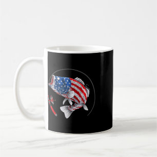Largemouth B Fish Usa American Flag Fishing Coffee Mug