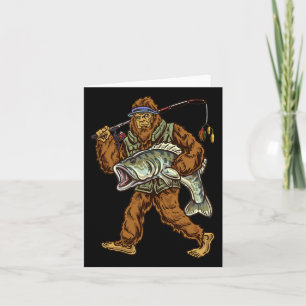 Largemouth B Fishing Bigfoot Fisherman 1  Card