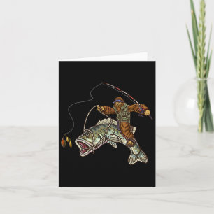 Largemouth B Fishing Bigfoot Fisherman Card