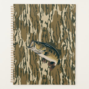 Largemouth Bass Bottomland Camo Bass Fishing Men Planner