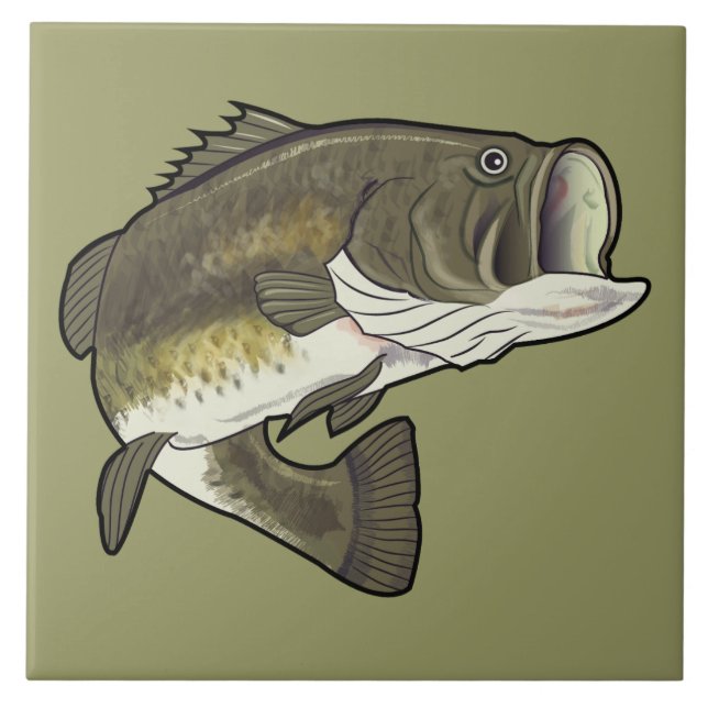 Largemouth Bass Ceramic Tile (Front)