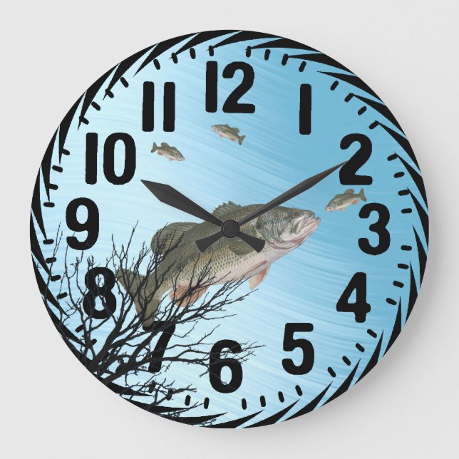 LARGEMOUTH BASS -CLOCK LARGE CLOCK (Front)
